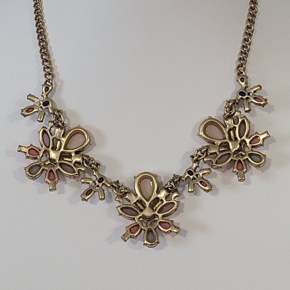 J Crew Crystal Rhinestone Statement Necklace Pastel Shades - Picture 6 of 8